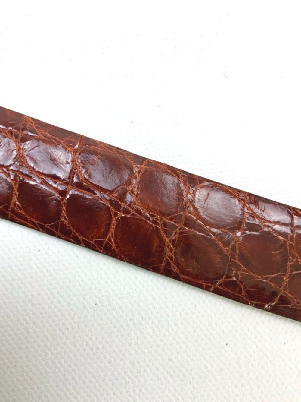 Genuine Alligator Men's Brown Belt with Gold-Tone Buckle Sz 36 - Picture 12 of 16